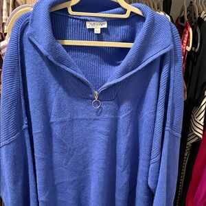 Royal Blue Women's Sweater with Zipper by She + Sky